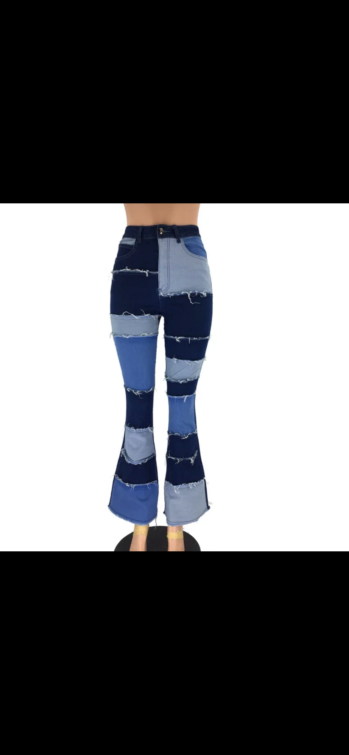 Patched blue jeans