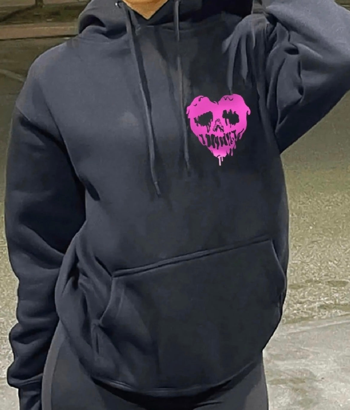 Pink heart hoodie