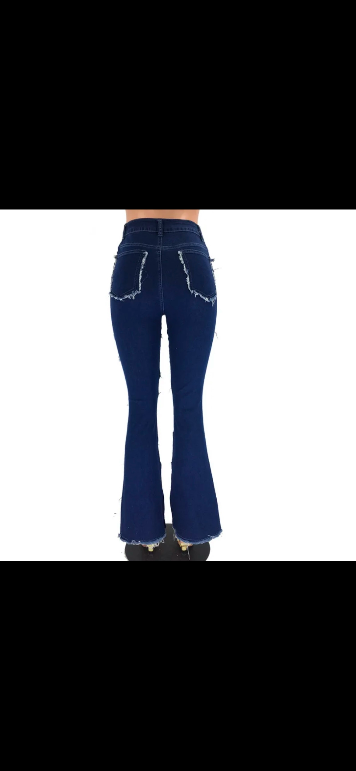Patched blue jeans