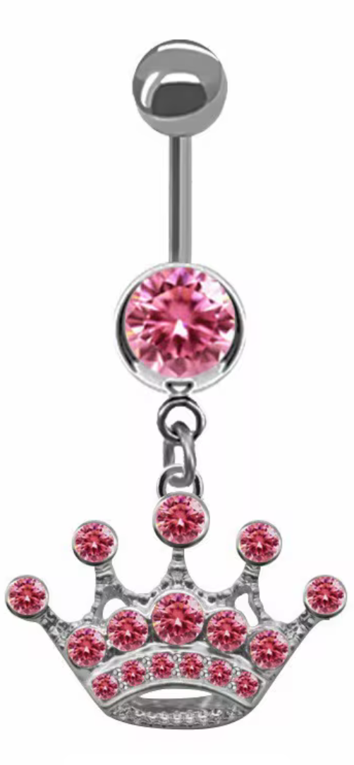Crown belly ring